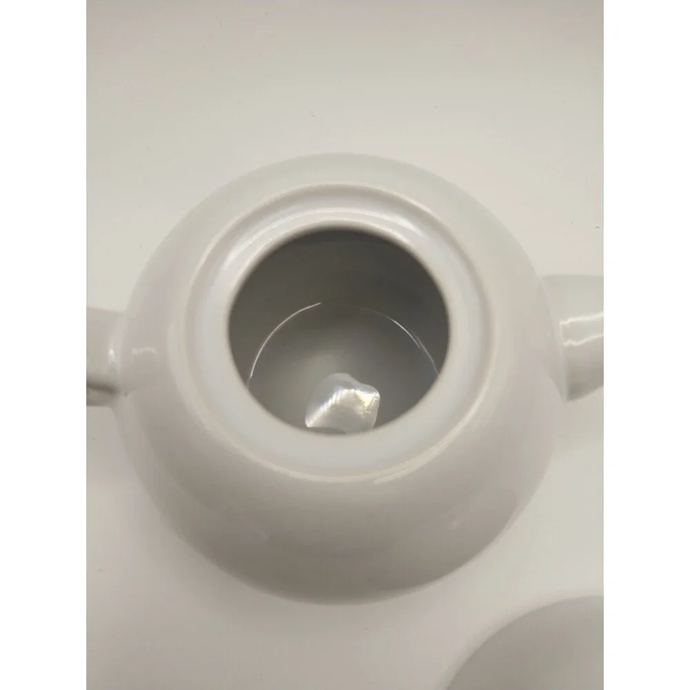Old Amsterdam Porcelain Works Teapot & Tea Cup for One 8 Oz Glossy White